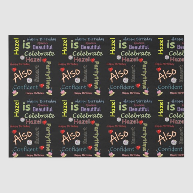 Happy Birthday Tissue Paper Hazel (Front)