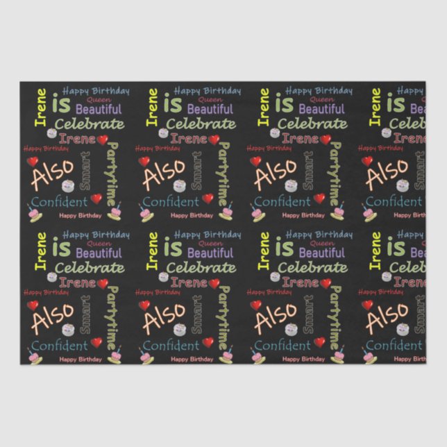 Happy Birthday Tissue Paper Irene (Front)