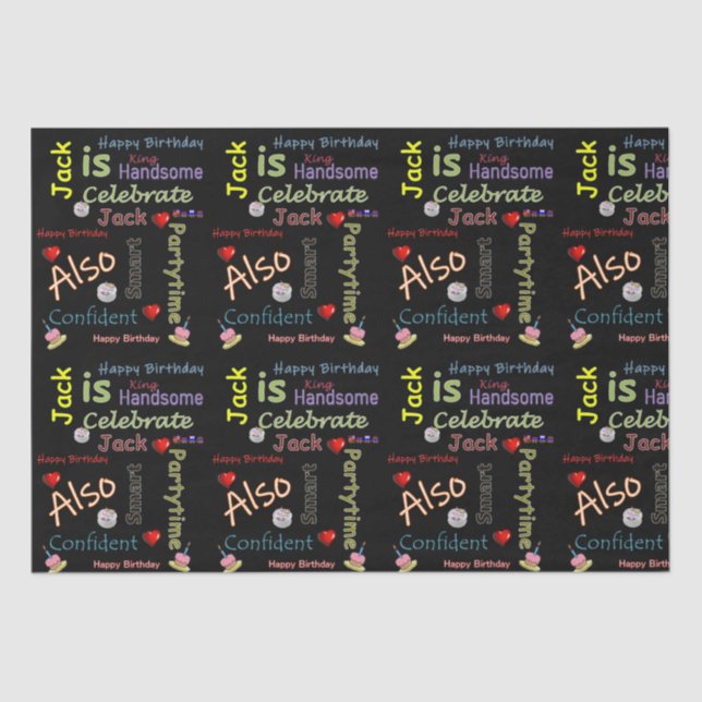 Happy Birthday Tissue Paper Jack (Front)