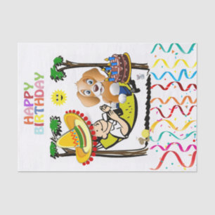 Happy Birthday Tissue Paper Man Dog