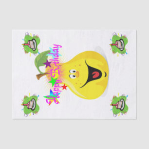 Happy Birthday Tissue Paper Pear Cupcake