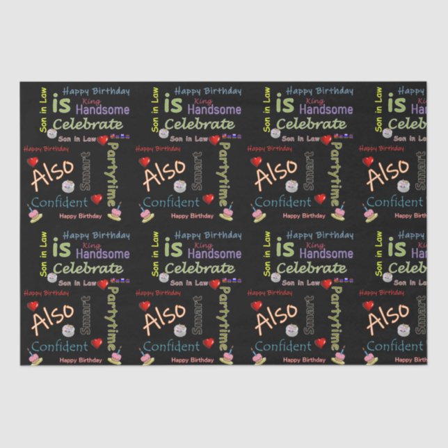 Happy Birthday Tissue Paper Son in Law (Front)