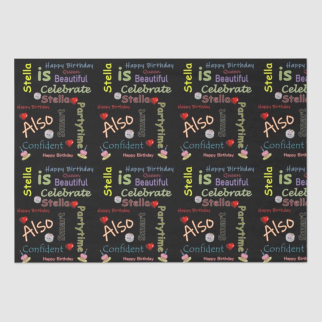 Happy Birthday Tissue Paper Stella (Front)