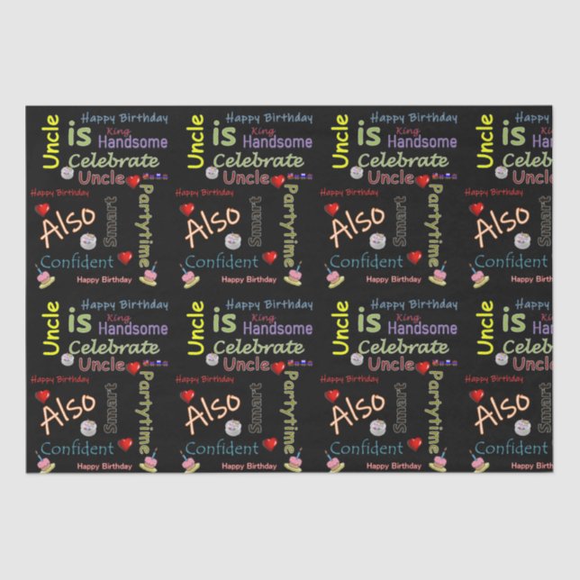 Happy Birthday Tissue Paper Uncle (Front)