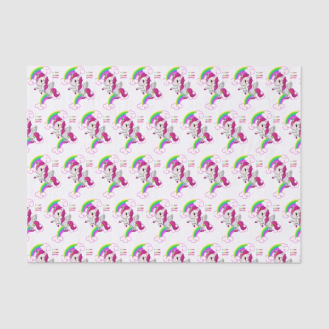 Happy Birthday Tissue Paper Unicorn (Front)
