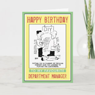 Happy Birthday to a Department Manager. Card