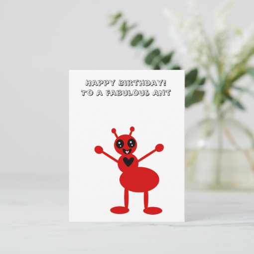 Happy Birthday to a fabulous Ant Postcard | Zazzle