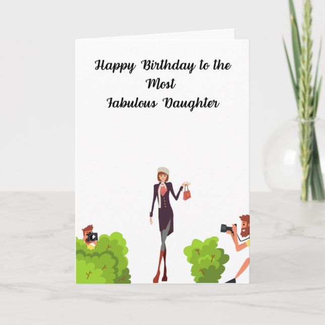 Happy Birthday to a Fabulous Daughter Card (Front)