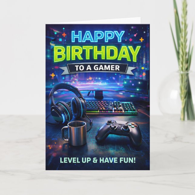 Happy Birthday to a Gamer Card (Front)