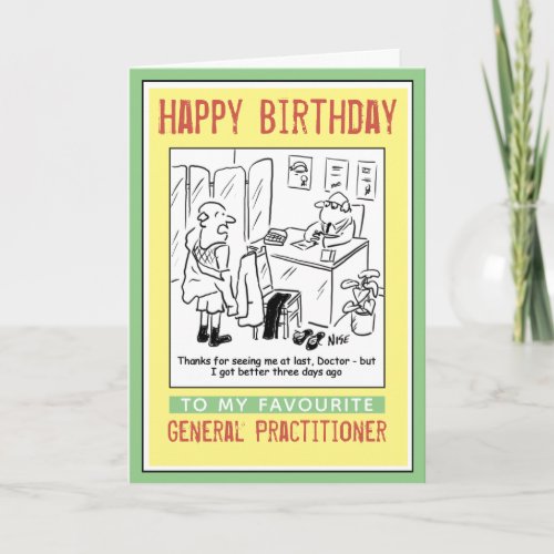 Happy Birthday to a General Practitioner Card