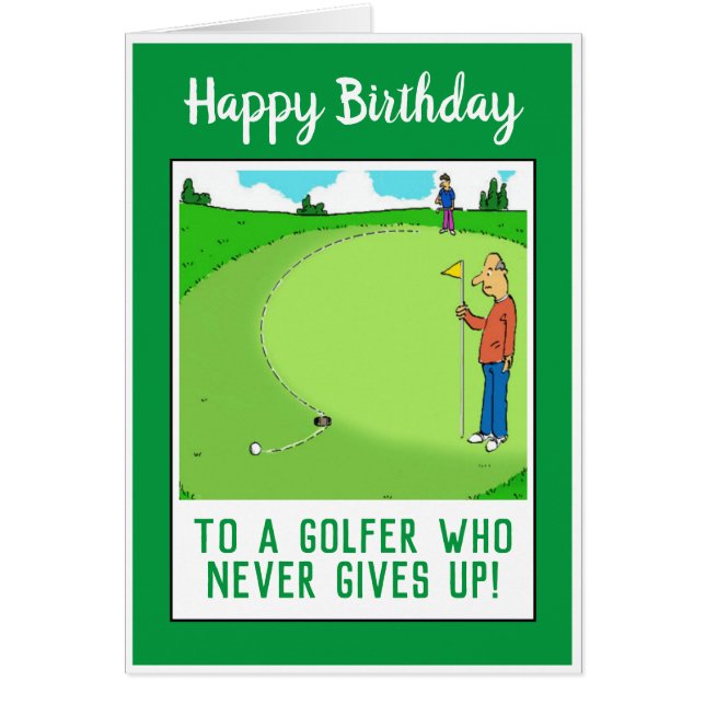 Happy Birthday to a Golfer Funny Cards (Front)
