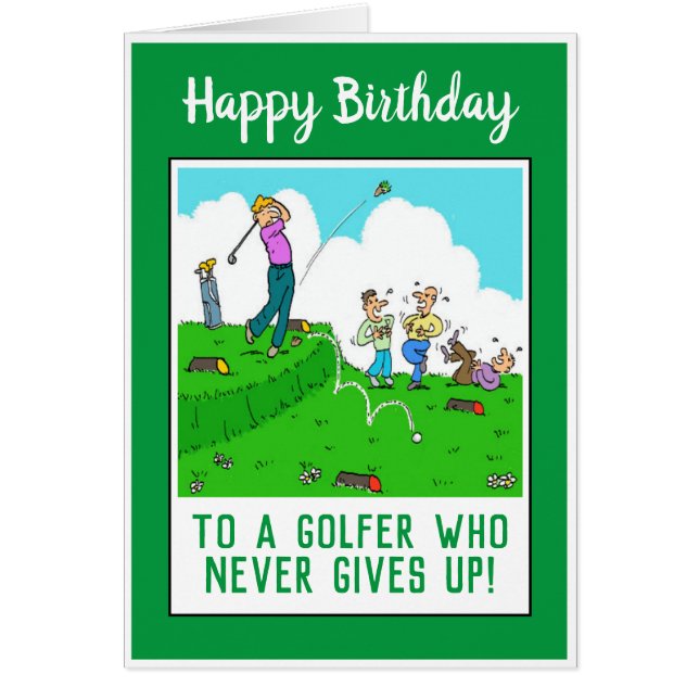 Happy Birthday to a Golfer Funny Cards (Front)