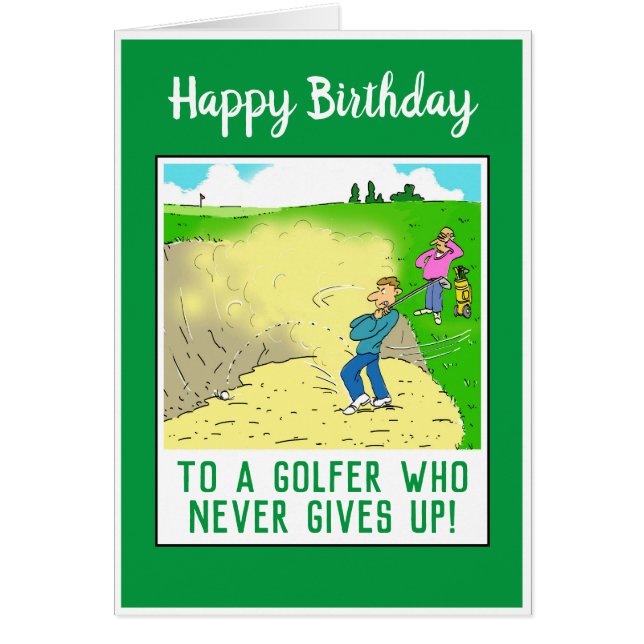 Happy Birthday to a Golfer Funny Cards (Front)