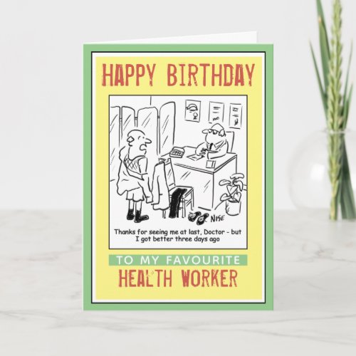 Happy Birthday to a Health Worker Card