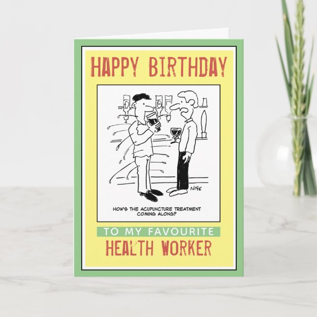 Happy Birthday to a Health Worker Card (Front)