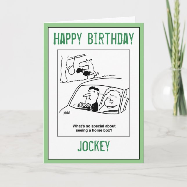 Happy Birthday to a Jockey Card (Front)