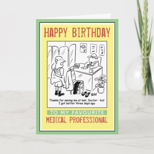 Happy Birthday to a Medical Professional Card