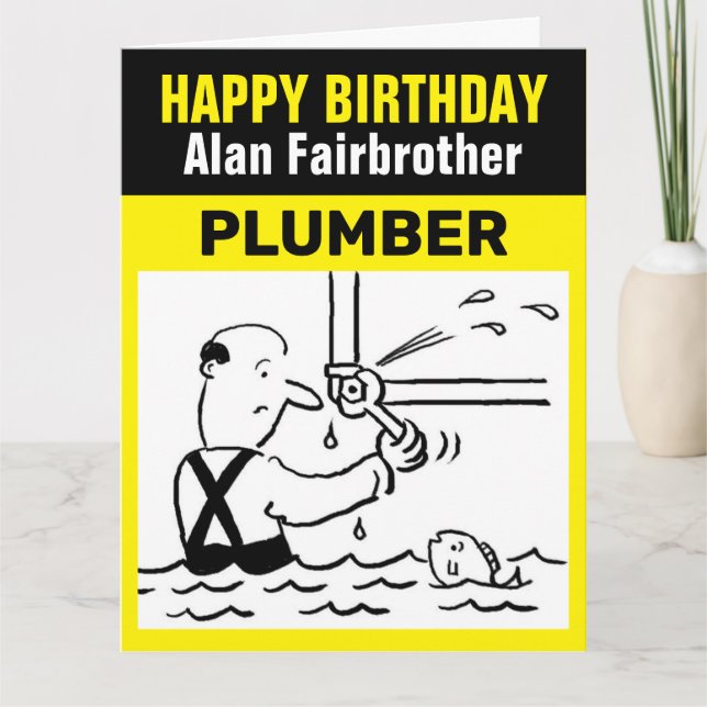 Happy Birthday to a Plumber Card (Front)
