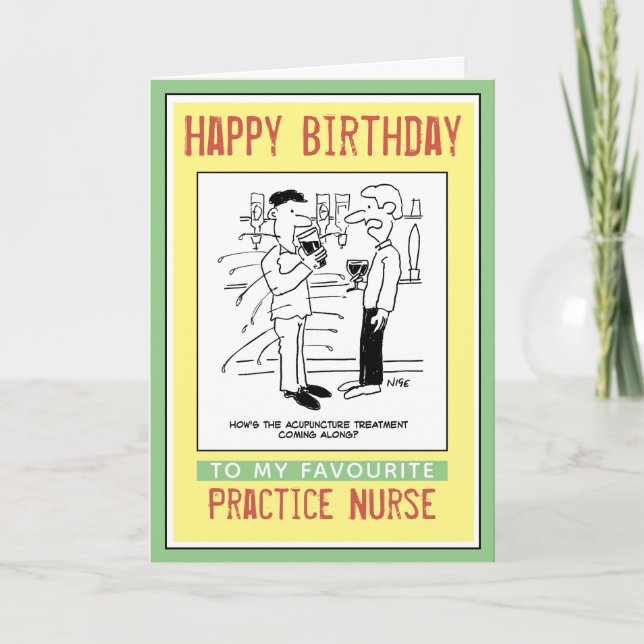 Happy Birthday to a Practice Nurse Card (Front)