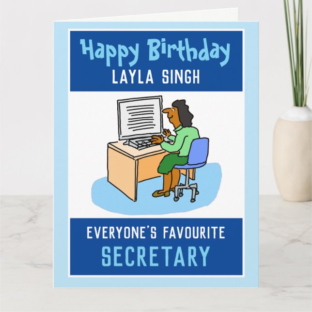 Happy Birthday to a Secretary Asian Card (Front)