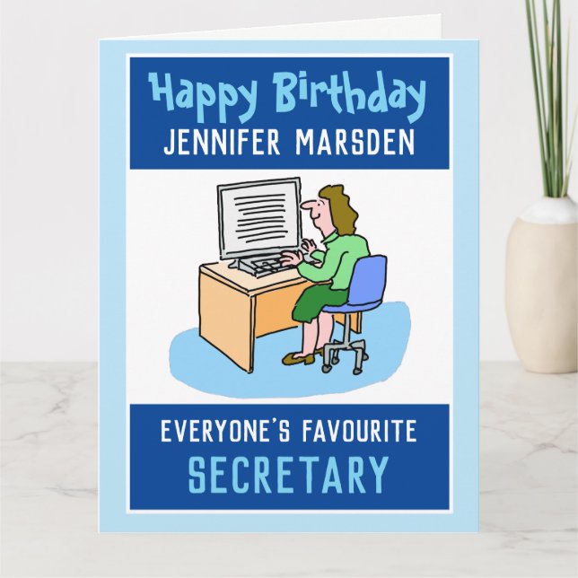 Happy Birthday to a Secretary Card (Front)