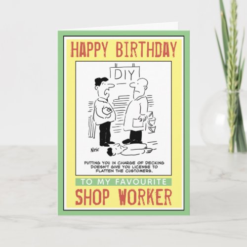 Happy Birthday to a Shop Worker Card
