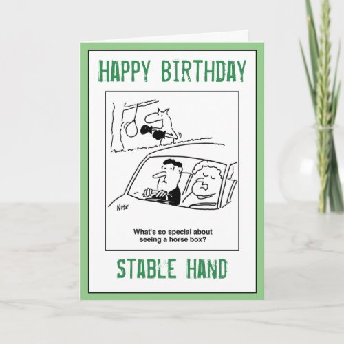 Happy Birthday to a Stable Hand Card