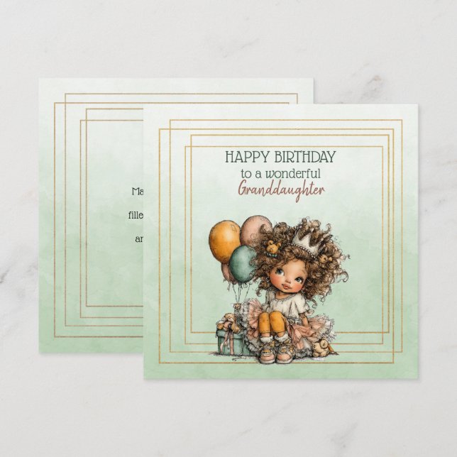 Happy Birthday To A Wonderful Granddaughter (Front/Back)