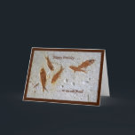 Happy Birthday to an Old Fossil Card<br><div class="desc">These small fossil fish are Knightia,  the state fossil of Wyoming.  They lived 50-million years ago and are found in Wyoming's Green River Formation.</div>