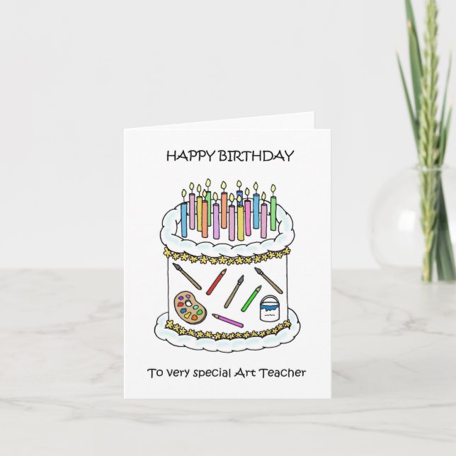 Happy Birthday to Art Teacher Card (Front)