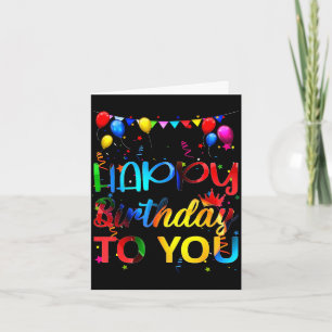 Happy birthday to birthday party for kids adults card