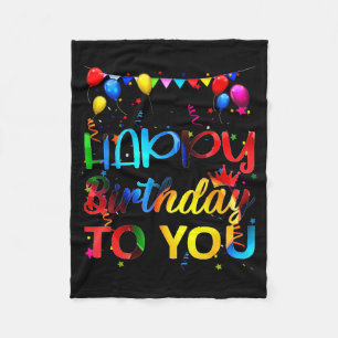 Happy birthday to birthday party for kids adults fleece blanket