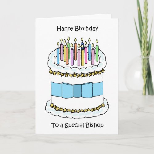 Happy Birthday to Bishop Cake and Candles Card