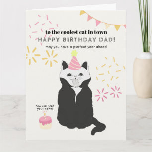 Happy Birthday to Cat Dad Card