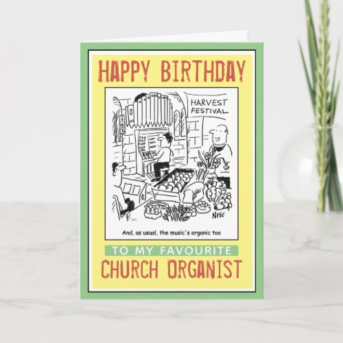 Happy Birthday to Church Organist Card
