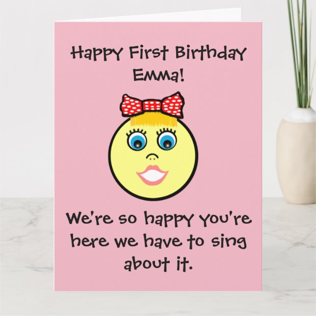 Happy Birthday to Emma - Customizable Card (Front)