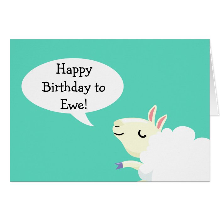 Happy Birthday to ewe Sheep card