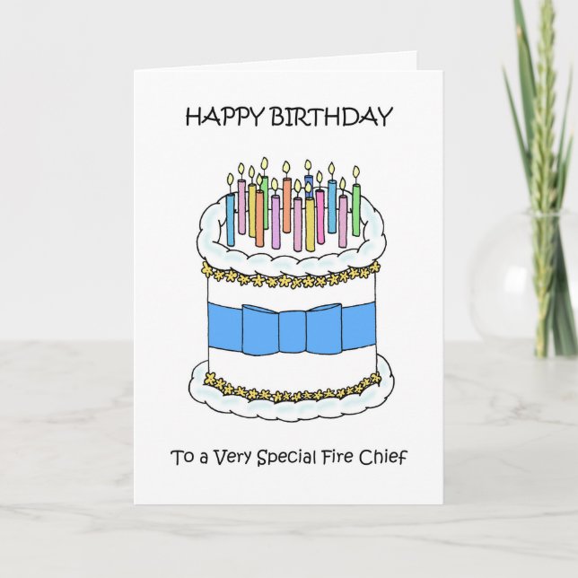 Happy Birthday to Fire Chief Card (Front)
