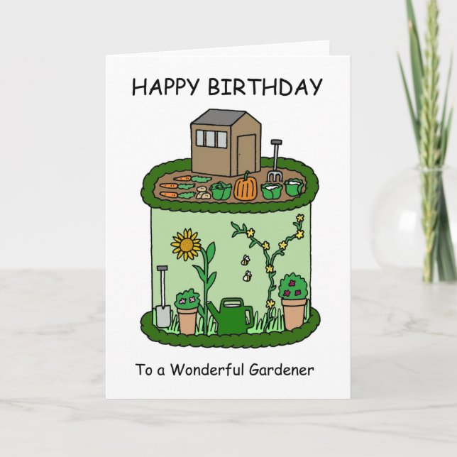 Happy Birthday to Gardener Card (Front)