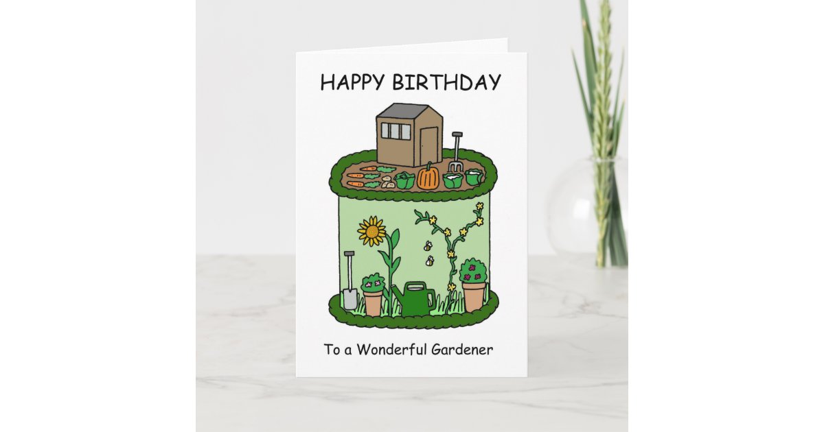 Happy Birthday to Gardener Card Zazzle