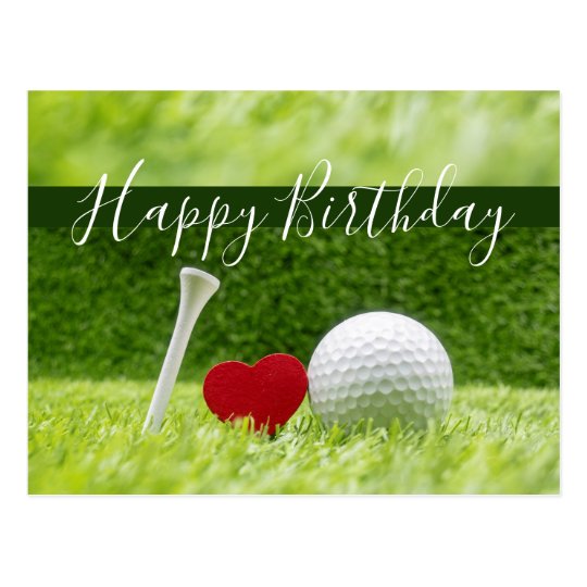 Happy Birthday to golfer with love and golf ball Postcard | Zazzle.com