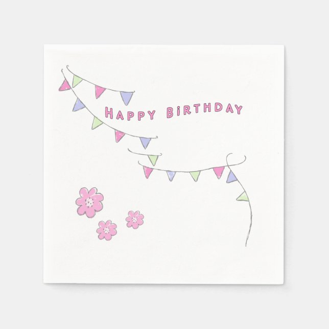 Happy Birthday To Her Pastel Colors Napkins (Front)