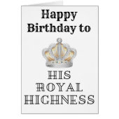 Happy birthday to his Royal Highness (Front)