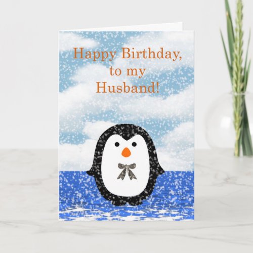 Happy birthday to Husband with penguin Card