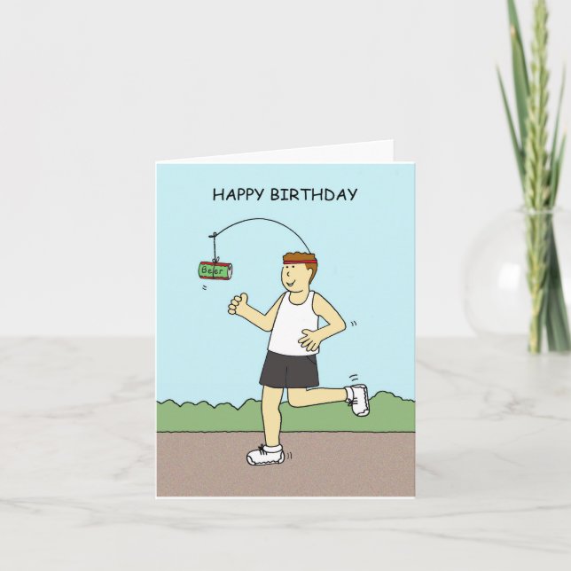 Happy Birthday to Male Runner Humor Card (Front)