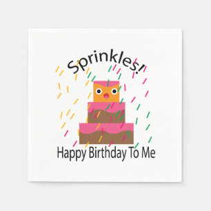 Happy Birthday To Me Sprinkles Napkins