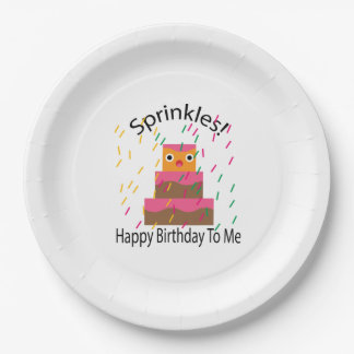 Happy Birthday To Me Sprinkles Paper Plates
