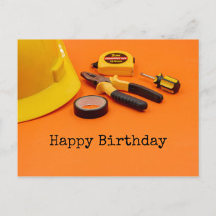 Happy Birthday to Mechanic with tools plier tape Postcard