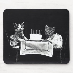 Happy Birthday to Meow   Kitties with Cake Mouse Pad