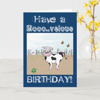 Happy Birthday to MOO! - Cow Customizable Card | Zazzle